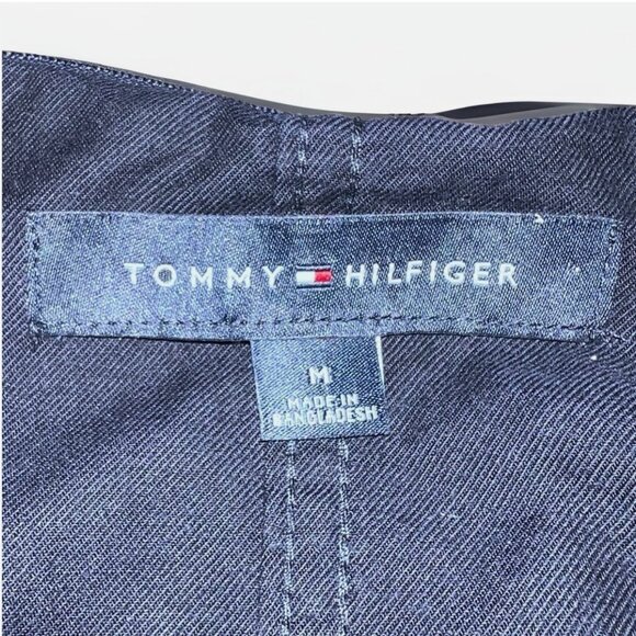 Tommy Hilfiger Battle Jacket with Chenille Logo, Size M Blue Patch Shirt - Picture 3 of 7
